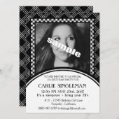 シック白黒トゥ10代のイーンバースデーパーティー 招待状 (正面/裏面)