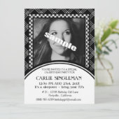 シック白黒トゥ10代のイーンバースデーパーティー 招待状 (スタンド正面)