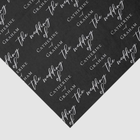 シック白黒パーソナライズされたタイポグラフィ結婚ズ 薄葉紙 (詳細)