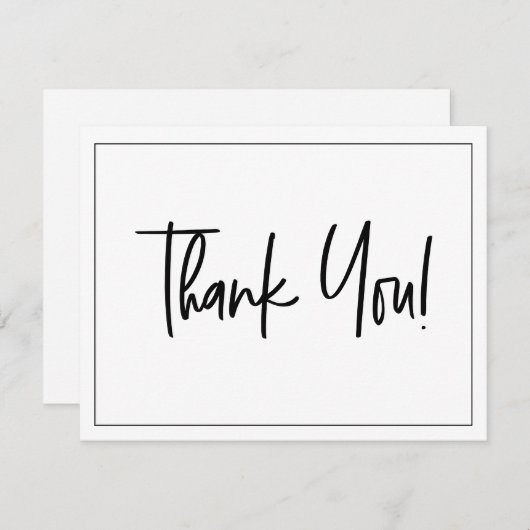 シック白黒ビジネスソーシャルメディアNoロゴ サンキューカード (正面/裏面)