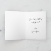 シック白黒フローラ水彩ハッピーバースデー カード (内部)