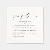 シック白黒ミニマルおもしろいファクト結婚ズ スタンダードカクテルナプキン (正面)