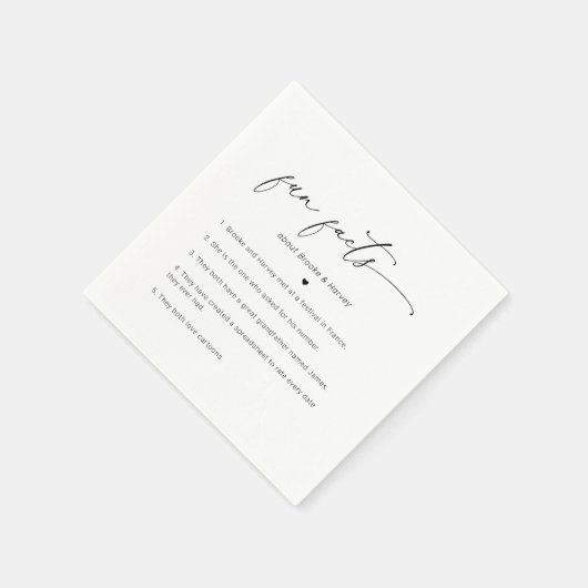 シック白黒ミニマルおもしろいファクト結婚ズ スタンダードカクテルナプキン (角)