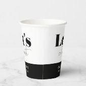 シック白黒レッツ祝誕生日 紙コップ (右)