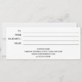 シック白黒事業ロゴギフト券 (裏面)