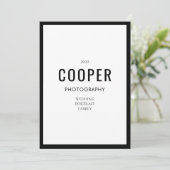 シック白黒写真ブランドノートカード (スタンド正面)