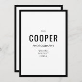 シック白黒写真ブランドノートカード (正面/裏面)