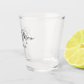 シック白黒結婚のモダン花婿介添人 ショットグラス (右)