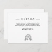 シック白黒結婚の詳細エンクロージャカード (正面/裏面)