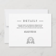 シック白黒結婚の詳細エンクロージャカード