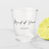 シック白黒結婚ズカスタムメイド・オブ・オーナー（花嫁付き添い人） ショットグラス (正面)