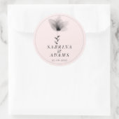 シック白黒結婚フローラ ラウンドシール (バッグ)