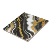 シック白黒金ゴールドマーブルルックグラマー タイル (側面)