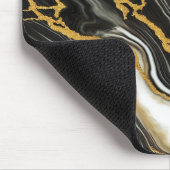 シック白黒金ゴールドマーブルルックグラマー マウスパッド (コーナー)