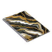 シック白黒金ゴールドマーブルルックグラム ノートブック (右側)