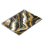 シック白黒金ゴールドマーブルルックグラム ノートブック (左側)