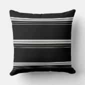 シック白黒 ストライプの クッション (裏面)