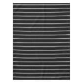 シック白黒 ストライプの テーブルクロス (正面)