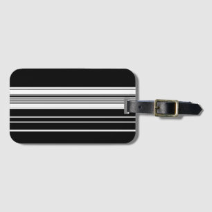 シック白黒 ストライプの ラゲッジタグ