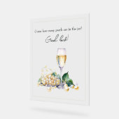 シック真珠&プロセッコ推測ゲームブライダルシャワー アクリルサイン (傾斜)