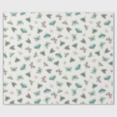 シック砂漠レトロ赤面グリーンバタフライリーフ ラッピングペーパー (フラット)