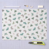 シック砂漠レトロ赤面グリーンバタフライリーフ 薄葉紙 (クラフト)