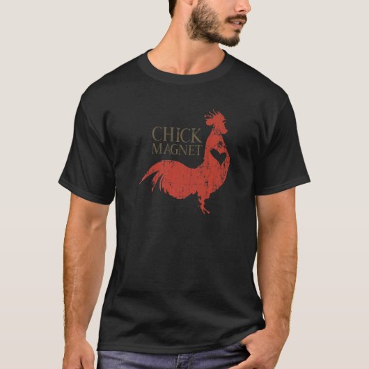 シック磁石のルースターレトロヴィンテージ Tシャツ (正面)