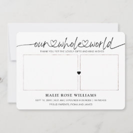 シック私たちの世界全体のフォトコラージュ誕生 案内状