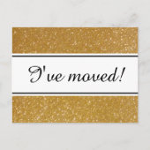 シック私は移動した金ゴールドフェイクグリッター移動はがき 案内ポストカード (正面)