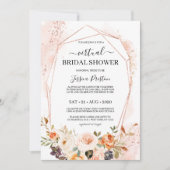 シック秋のフローラ幾何学的な仮想ブライダルシャワー 招待状 (正面)