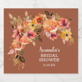 シック秋の花ブライダルシャワー スパークリングワインラベル (シングルラベル)