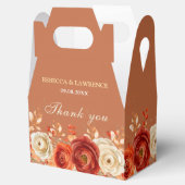 シック秋オレンジテラコッタ結婚フローラ フェイバーボックス (オープン)