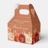 シック秋オレンジテラコッタ結婚フローラ フェイバーボックス (正面サイド)