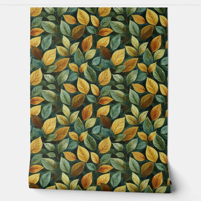 シック秋テラコッタオレンジイエローセージ秋 壁紙 (ほどく)