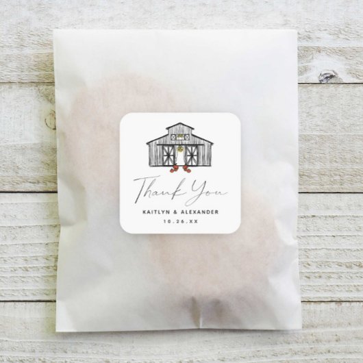 シック秋バーンサンキューユー結婚ズ スクエアシール