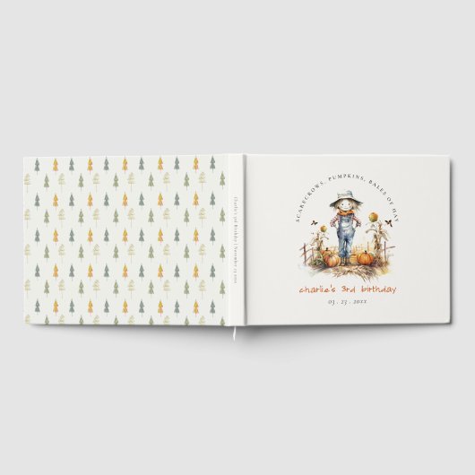 シック秋パンプキンカクレクロハーベスト子供の誕生日 ゲストブック (全面)