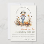 シック秋パンプキンカクレクロハーベスト子供の誕生日 サンキューカード (正面)