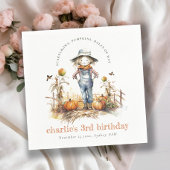 シック秋パンプキンカクレクロハーベスト子供の誕生日 スタンダードカクテルナプキン