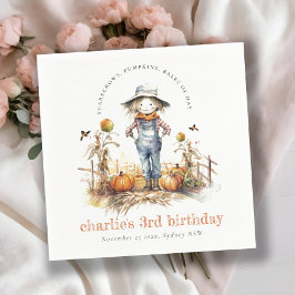 シック秋パンプキンカクレクロハーベスト子供の誕生日 スタンダードカクテルナプキン