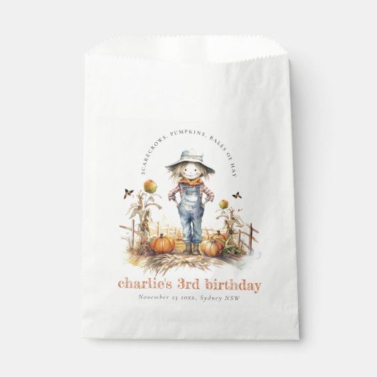 シック秋パンプキンカクレクロハーベスト子供の誕生日 フェイバーバッグ (正面)