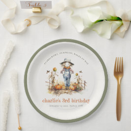 シック秋パンプキンカクレクロハーベスト子供の誕生日 ペーパープレート