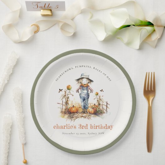 シック秋パンプキンカクレクロハーベスト子供の誕生日 ペーパープレート (ウェディング)