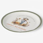 シック秋パンプキンカクレクロハーベスト子供の誕生日 ペーパープレート (アングル)