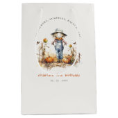 シック秋パンプキンカクレクロハーベスト子供の誕生日 ミディアムペーパーバッグ (正面)