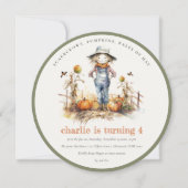 シック秋パンプキンカクレクロハーベスト子供の誕生日 招待状 (正面)