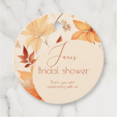 シック秋フローラブライダルシャワー フェイバータグ (正面)