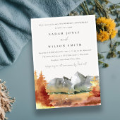 シック秋ラストマウンテンツリーズ任意の年周年記念 招待状