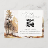 シック秋秋結婚風景QRコードRSVP エンクロージャーカード (正面)