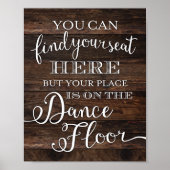 シック素朴あなたの場所はダンスフロアプリントにある ポスター (正面)