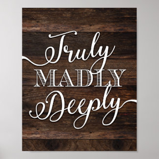 シック素朴でマッドリー深いサインプリント ポスター